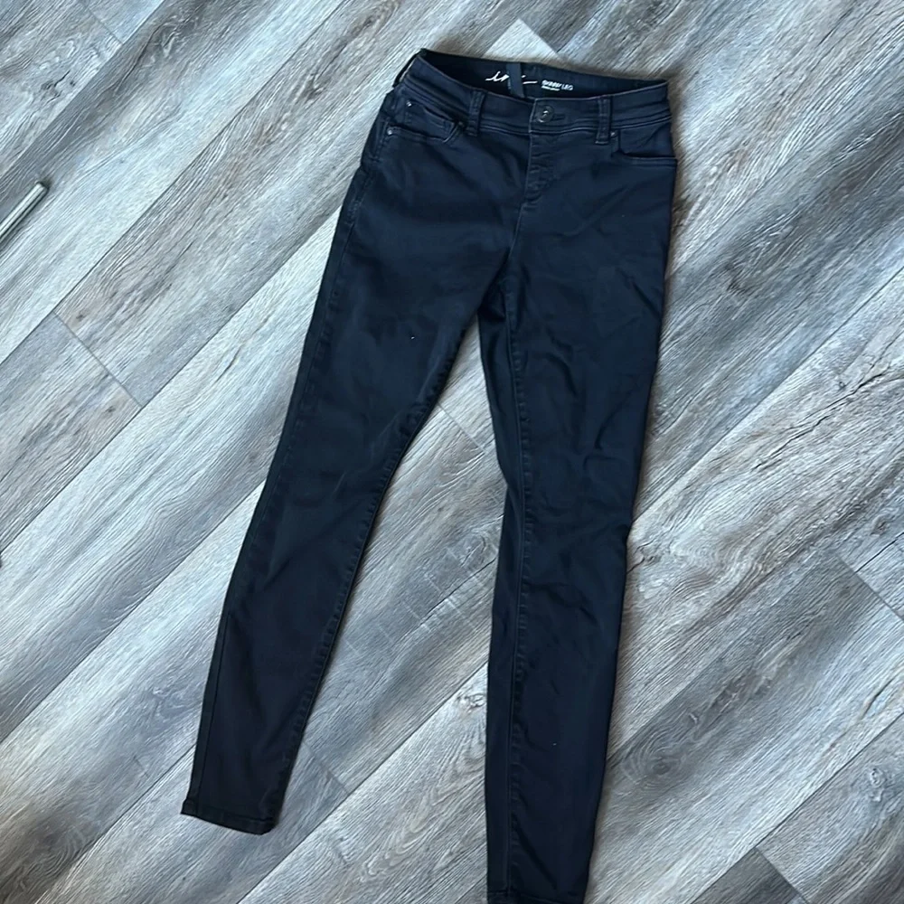 INC jeans skinny jeans size 4 black bikercore fitted